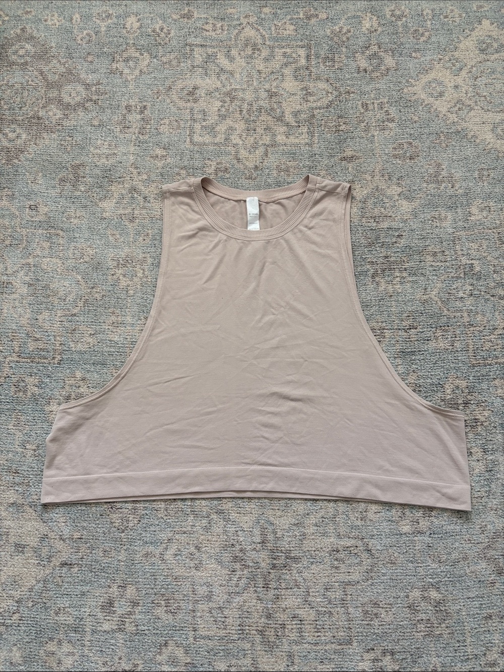 avocado Cropped Muscle Tank Top in Light Beige